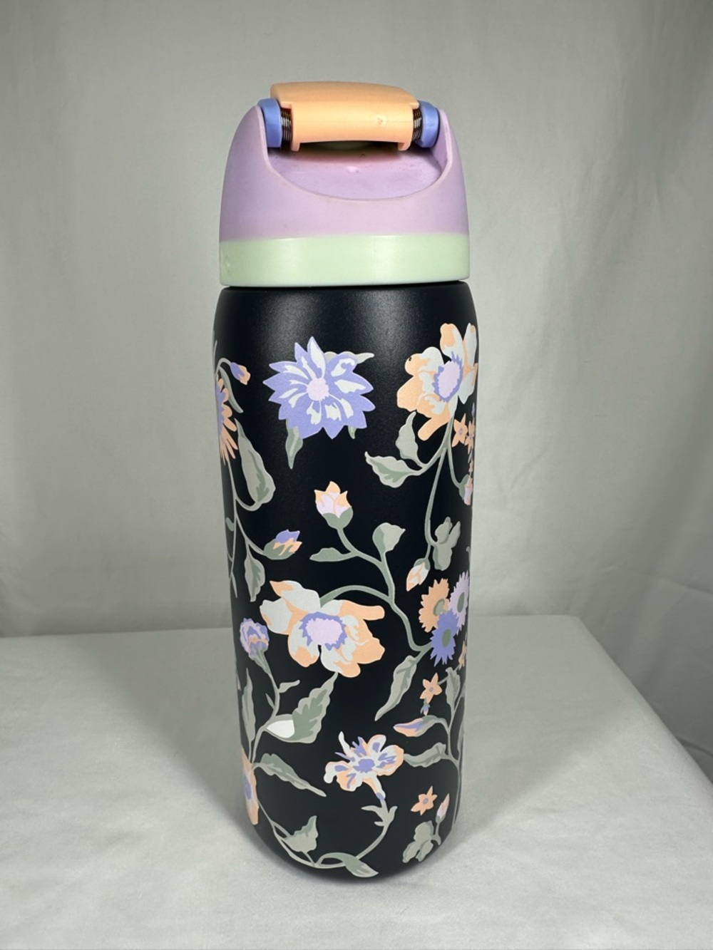 Owala Floral Stainless Water Bottle - Black with Pastel Accents - Picture 4 of 6